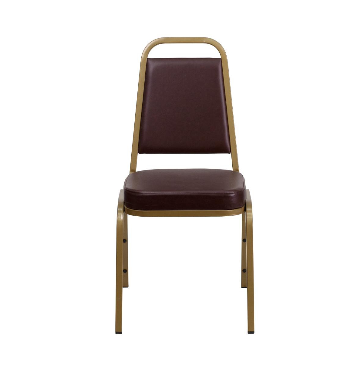 Emma+Oliver Trapezoidal Back Stacking Banquet Dining Chair - Thick Seat -gold frame