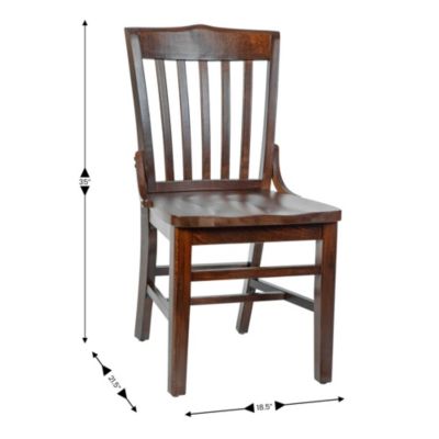 School House Back Wooden Restaurant Dining Chair
