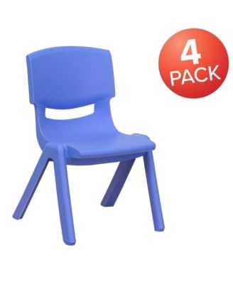 4 Pack Plastic Stackable Pre-K/School Chairs With 10.5"H Seat