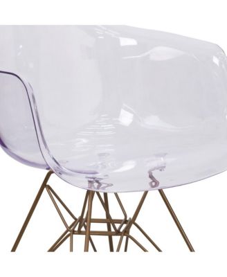 2 Pack Transparent Side Chair With Solid Base