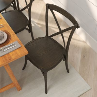 Davisburg Stackable Wooden Cross Back Bistro Dining Chair