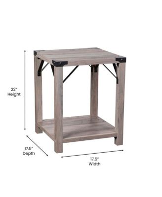 Green River Modern Farmhouse Engineered Wood End Table And Powder Coated Steel Accents