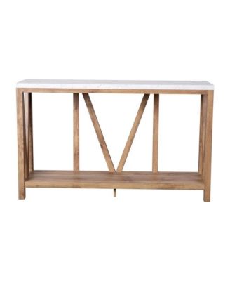 Erikson Modern Farmhouse Engineered Wood Sofa Table With Wood Bracing And Lower Shelf