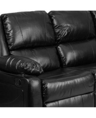 Bustle Back Leathersoft Sofa With Two Built-In Recliners