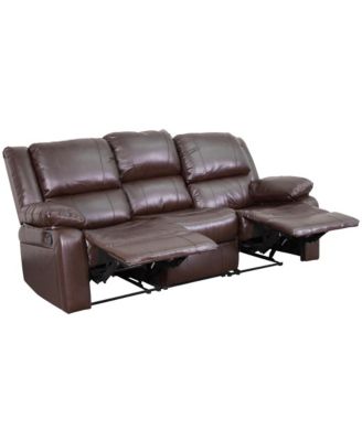 Bustle Back Leathersoft Sofa With Two Built-In Recliners