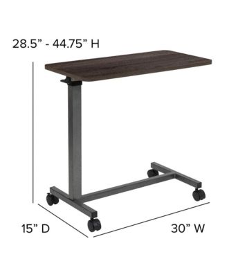 Adjustable Overbed Table – 1 Pc, Metal & Wood, Mobile Design with Wheels, Home & Hospital Use