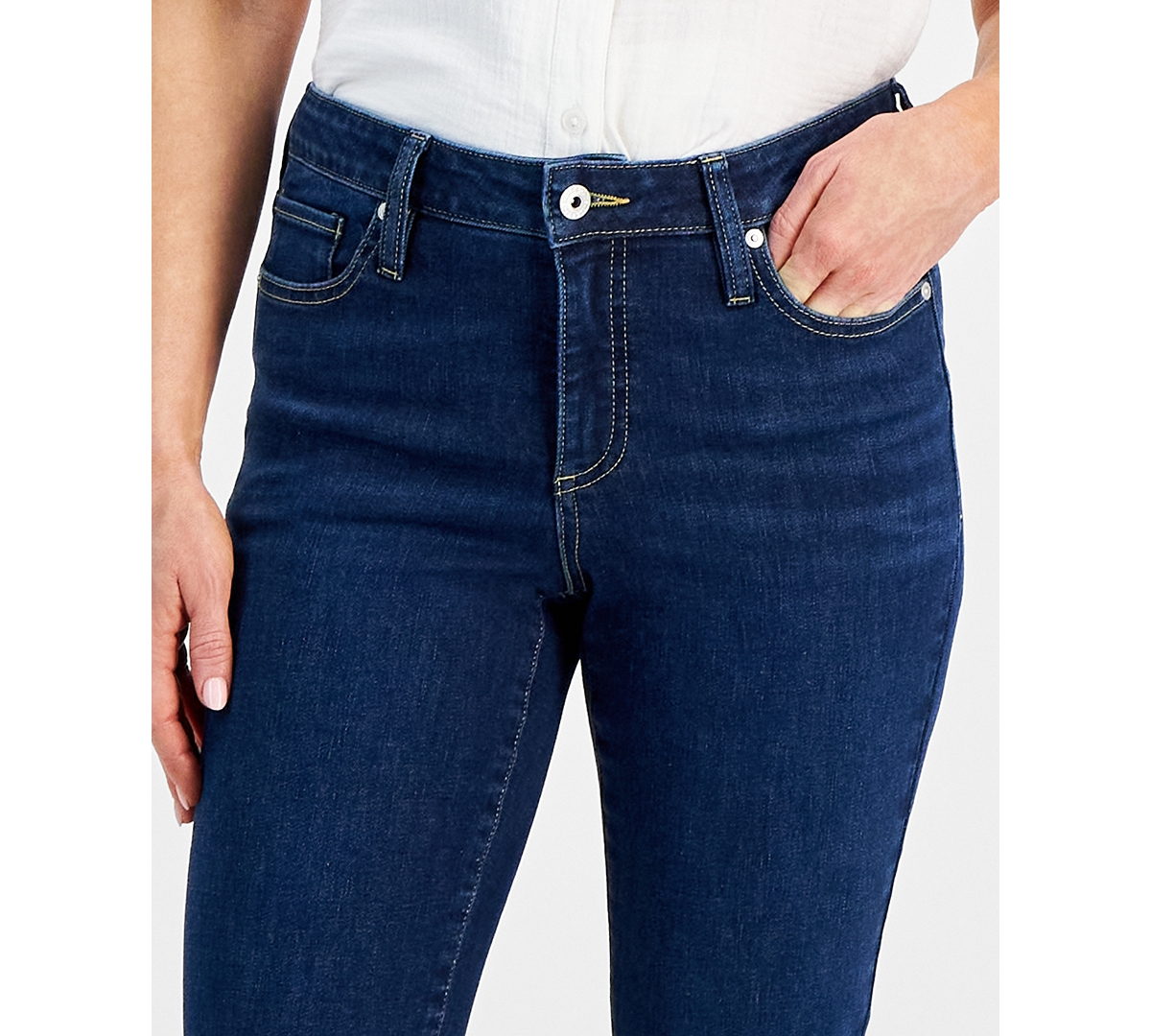 Style & Co Petite Mid Rise Slim Leg Jeans, Created for Macy's