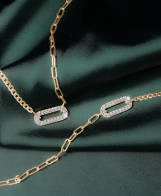 Diamond Link Two-Chain Bracelet (3/4 ct. t.w.) in Gold Vermeil, Created for Macy's