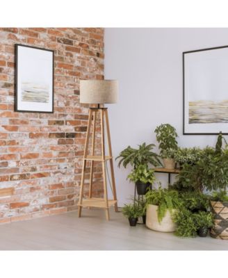 59.75" Wood Kirby Shelf Floor Lamp