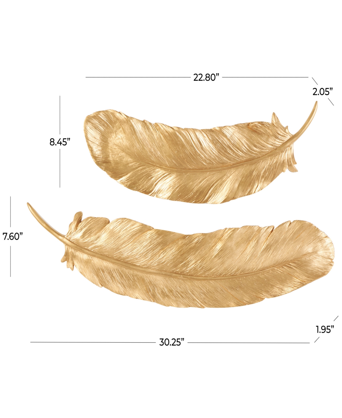 Rosemary LaneResin Bird Feather Wall Decor, Set of 2 30