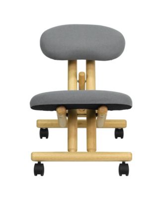 Mobile Wooden Ergonomic Kneeling Office Chair