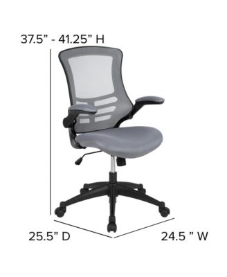 Mid-Back Mesh Swivel Ergonomic Task Office Chair With Flip-Up Arms