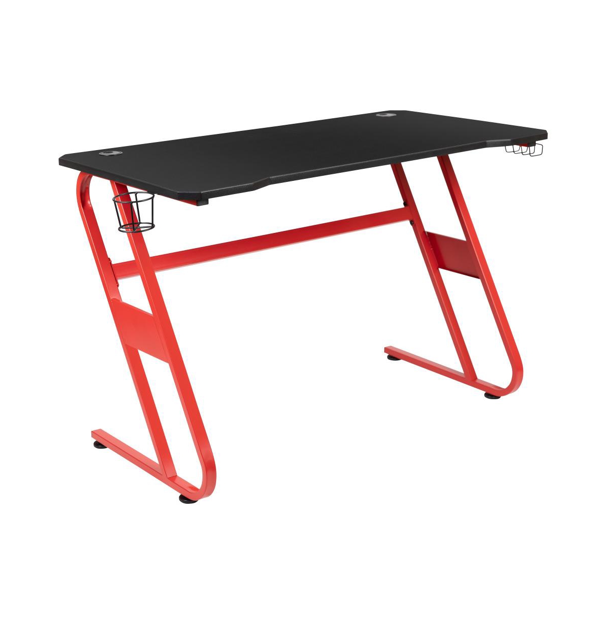 Emma+Oliver Gaming Desk And Racing Chair Set With Cup Holder And Headphone Hook