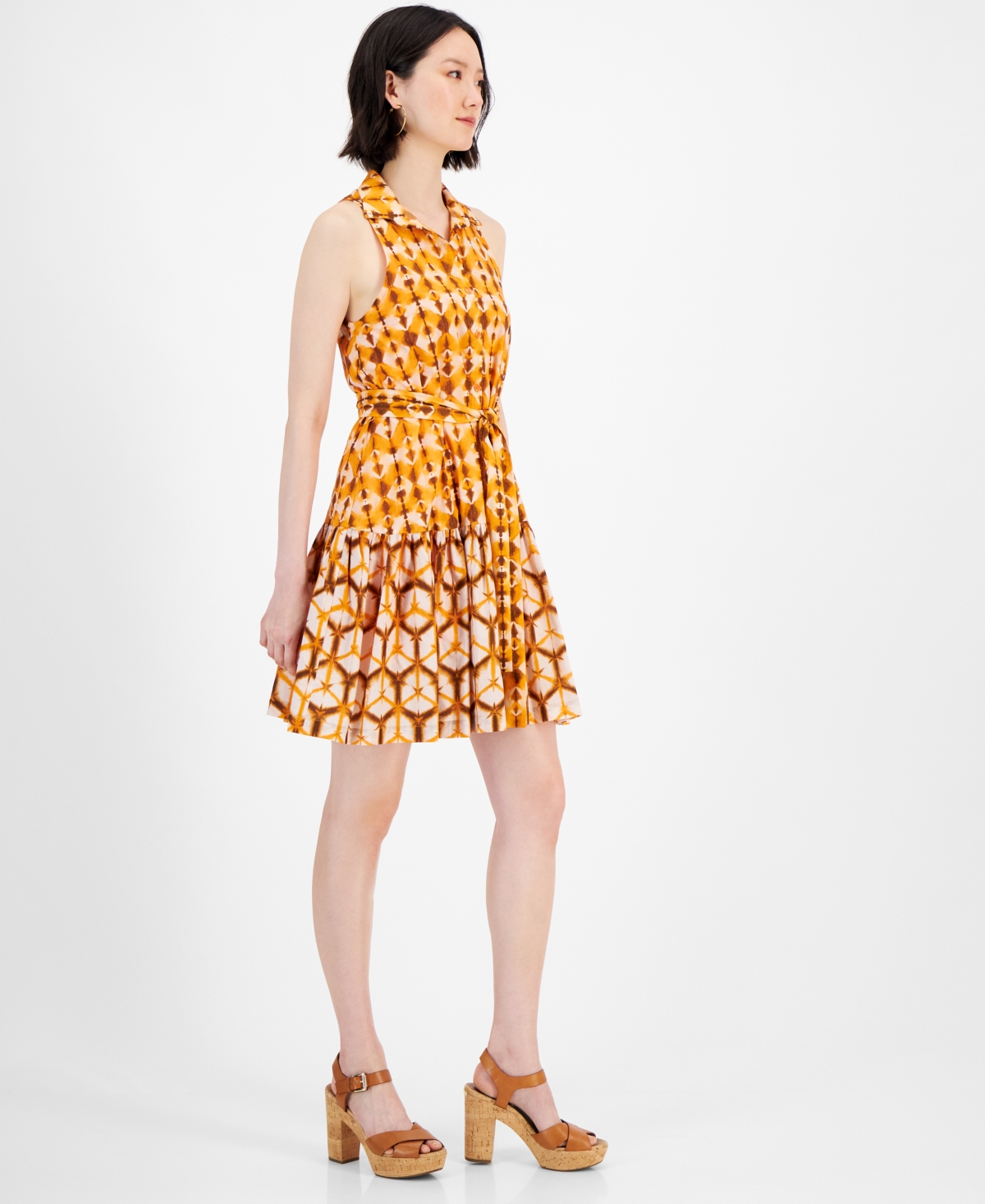 Taylor Petite Printed A-Line Shirtdress