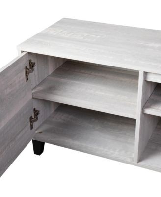 Walter Mid-Century Modern Tv Stand With Adjustable Open Shelves And Two Doors