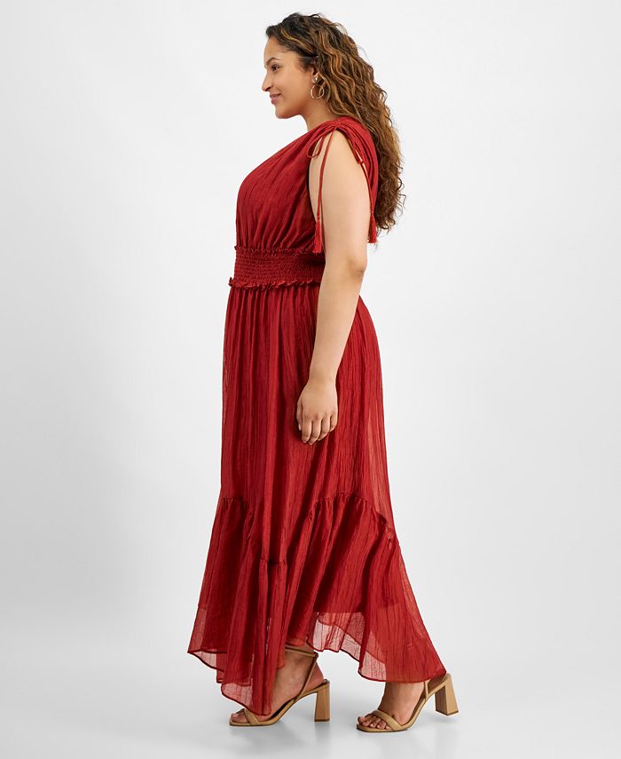 Taylor Plus Size V-Neck Sleeveless Handkerchief Hem Maxi Dress - Macy's
