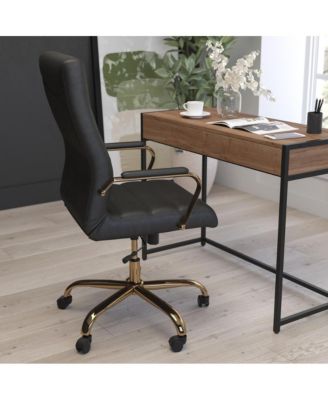 1 Pc Faux Leather Padded Arm Contemporary High-Back Office Chair