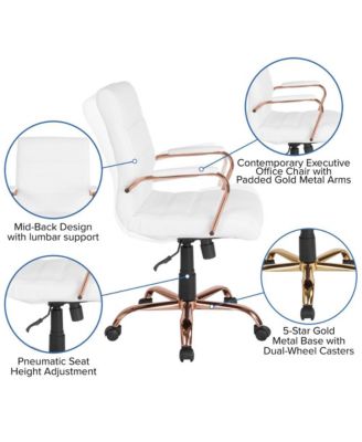 Milano Contemporary Mid-Back Home Office Chair With Padded Arms