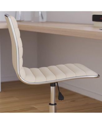Amelie Home Office Chair Ergonomic Executive Ribbed Low Back Armless Computer Desk Chair - Base, Frame & Border
