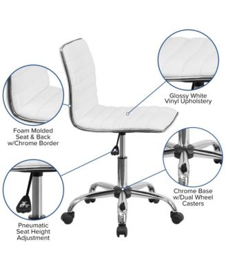 Amelie Home Office Chair Ergonomic Executive Ribbed Low Back Armless Computer Desk Chair - Base, Frame & Border
