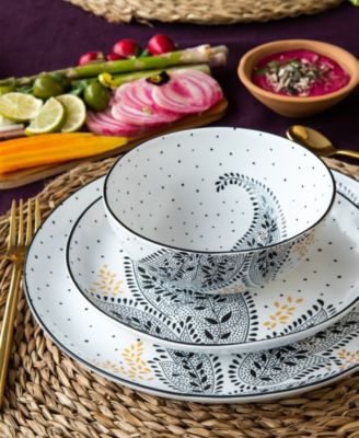 Sara Miller Artisanne Noir Dinner Plates, Set of 4