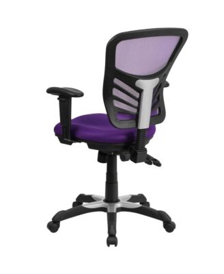 Mid-Back Mesh Triple Paddle Swivel Ergonomic Office Chair With Adjustable Arms