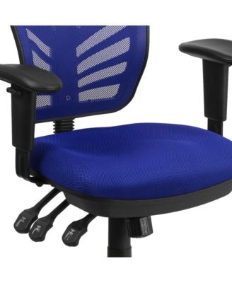 Mid-Back Mesh Triple Paddle Swivel Ergonomic Office Chair With Adjustable Arms