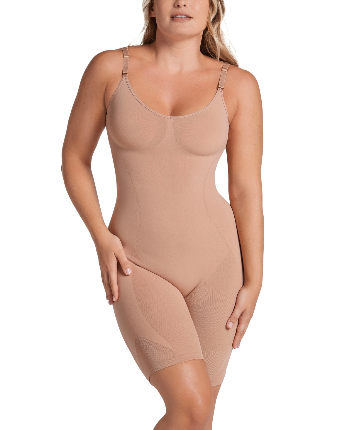 Women's Full Coverage Seamless Shaping Bodysuit - Beige/khaki