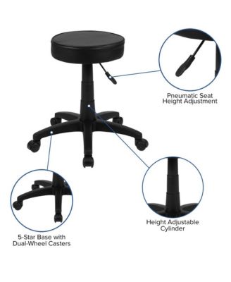 Adjustable Doctors Stool On Wheels With Ergonomic Molded Seat