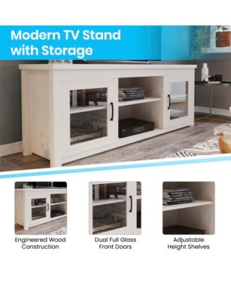 Galena Traditional Full Glass Door 65" Tv Stand For Up To 80" Tvs
