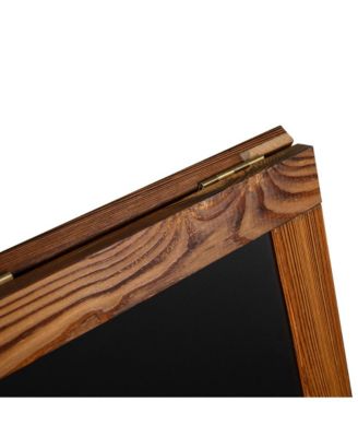 Burke 48"X24" Rustic Vintage like Double-Sided Folding Magnetic Chalkboard With 8 Chalk Markers, 10 Chalkboard Stencils And 2 Rustic Magnets Set