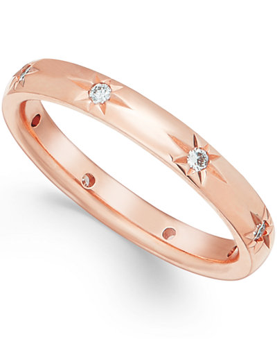 Star by Marchesa Diamond Wedding Band in 18k Rose Gold (1/8 ct t.w.)