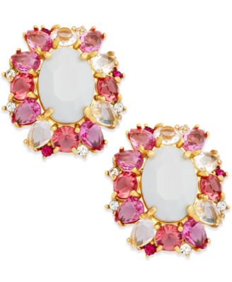 kate spade new york - Gold-Tone Garden Bed Gems Statement Stud Earrings