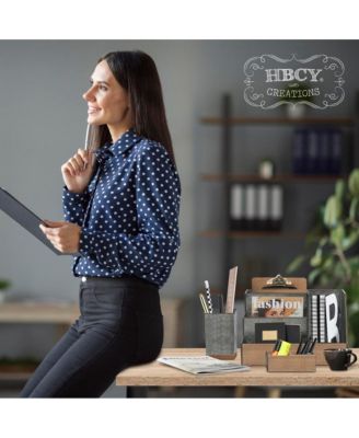 3 Piece Desk Organizer Set- Rustic Mail Organizer For Desktop - Great For Rustic Or Industrial Decor! Makeup Organizer For Vanity