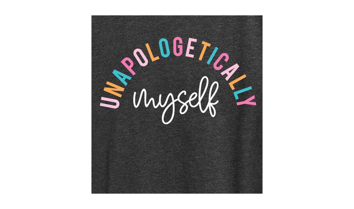 Shop Hybrid Apparel Trendy Plus Size Unapologetically Myself Graphic T-shirt In Grey