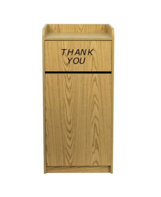 Wood Tray Top "Thank You" Restaurant Food Court Receptacle