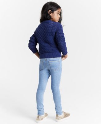 Epic Threads Little Big Girls Open Stitch Cardigan Flower Market T Shirt Skinny Jeans Nia Sparkle Shoes Created F In Blue