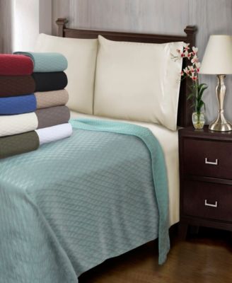 Diamond Pattern All Season Woven Cotton Blanket, Full/Queen