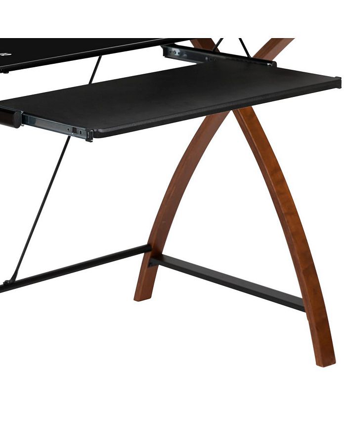 EMMA+OLIVER Glass Computer DeskPullOut Keyboard Tray & Crisscross