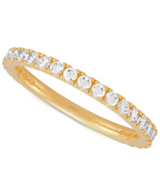 Cubic Zirconia Bridal Set in 14k Gold-Plated Sterling Silver