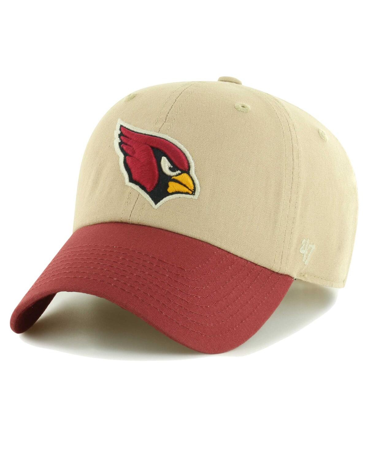 Shop 47 Brand Men's Khaki/cardinal Arizona Cardinals Ashford Clean Up Adjustable Hat In Khaki Card