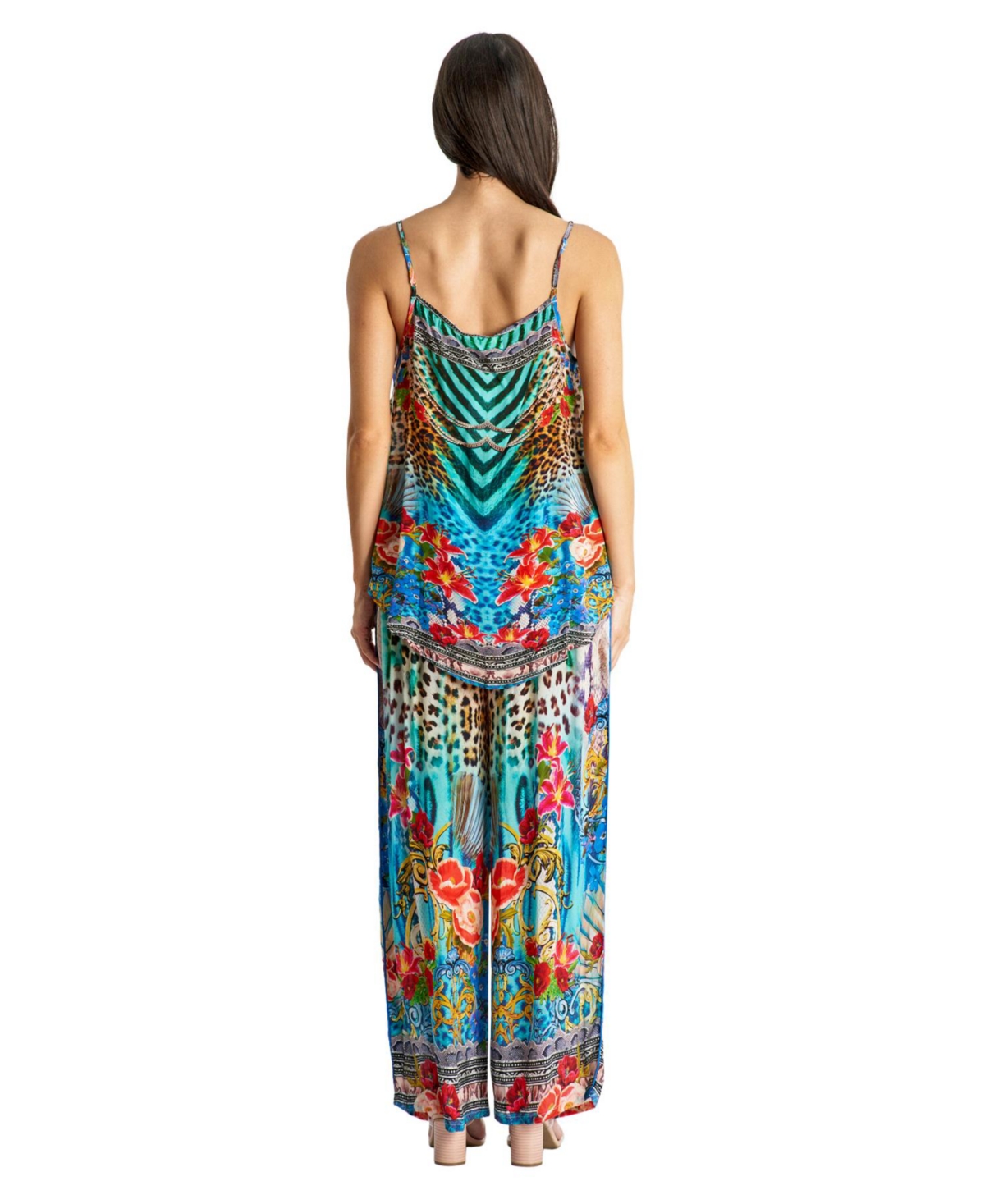 La Moda Clothing Women's 2 Piece Printed Pants Set