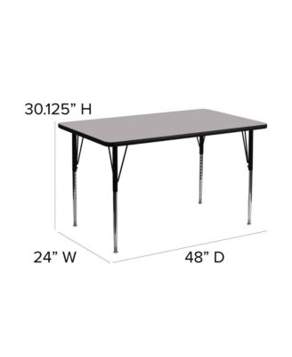 24X48 Rectangle Laminate Adjustable Activity Table