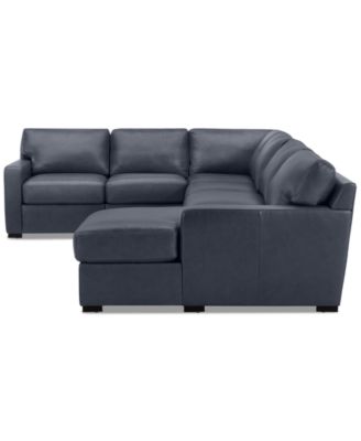 Radley 136" 5-Pc. Leather Square Corner Modular Chase Sectional