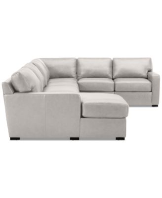 Radley 136" 5-Pc. Leather Square Corner Modular Chase Sectional