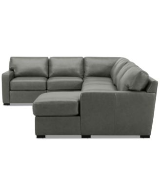 Radley 136" 5-Pc. Leather Square Corner Modular Chase Sectional