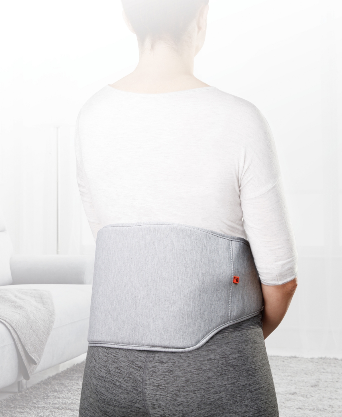Sharper Image Calming Heat Massaging Heated Lumbar Wrap In Gray