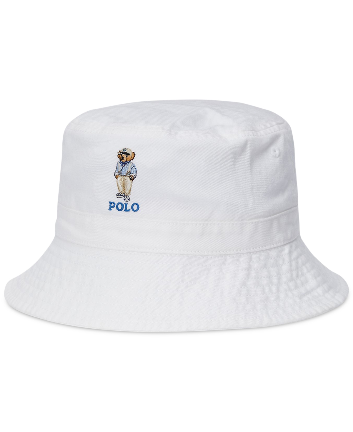 Shop Polo Ralph Lauren Kids' Polo Bear Cotton Twill Bucket Hat In White