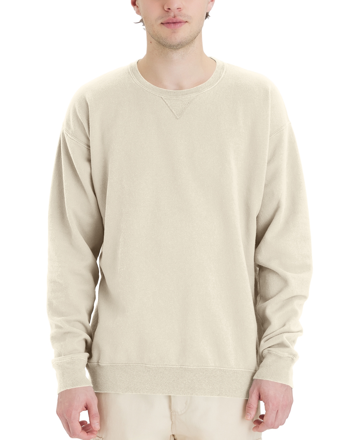Hanes Unisex Garment Dyed Fleece Sweatshirt In Brown
