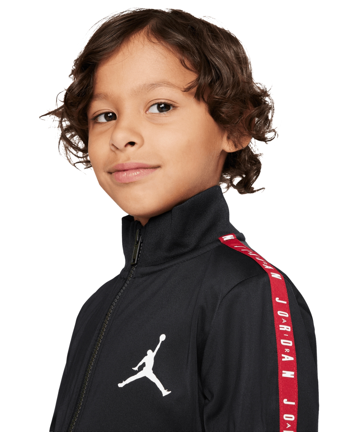 Jordan Little Boys Air Tricot Jacket And Pants, 2 Piece Set In Black